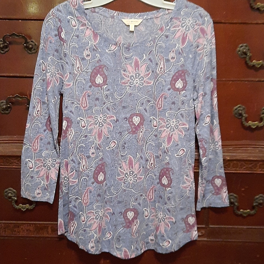 Lucky Brand womens 3/4 sleeve top NWOT